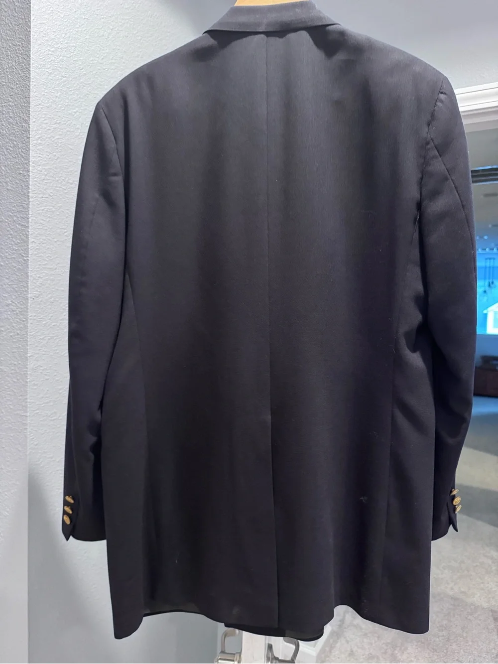 Vintage Brooks Brothers 43L Navy 100% Wool Double Breasted Blazer